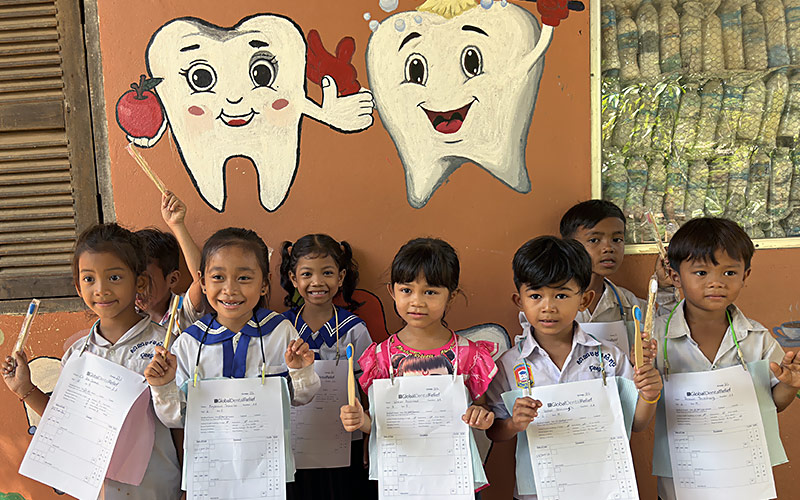 Cambodia Clinic - Children waiting for their exam